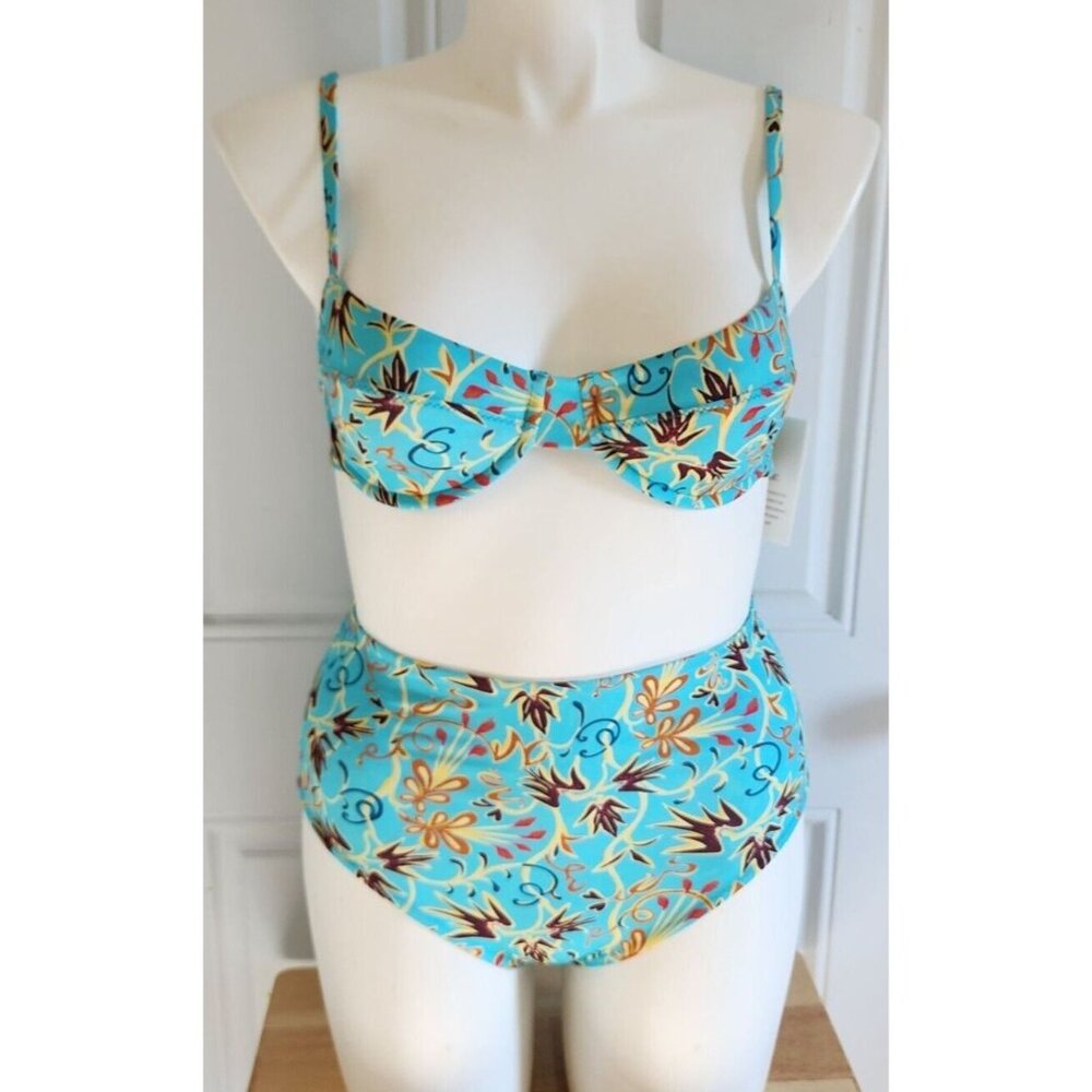 NEW A.L.C. Women's 2 Piece Swimsuit Dylan Balconette Bikini Top Isla Bottom Sz L